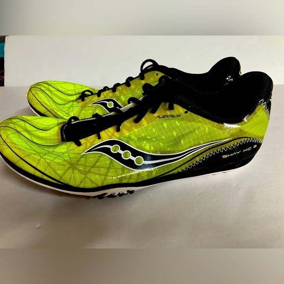Saucony Men’s Shay XC3 Spike Running Shoe/Cleats, Size 11.5, Neon Green/Black main image 5